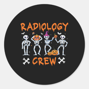 Pegatina Redonda Radiología de Halloween otoño Rad Tech X-ray Tec