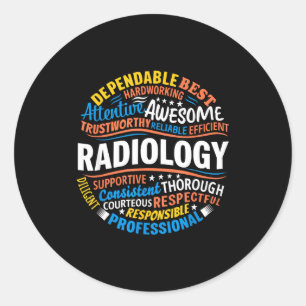Pegatina Redonda Radiología divertida Semana del técnico de radiolo