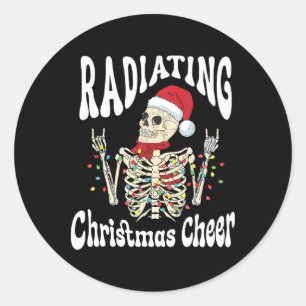 Pegatina Redonda Radiología irradiando alegría navideña técnico rad