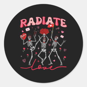 Pegatina Redonda Radiología Irradiar Técnico de Rad San Valentín Es