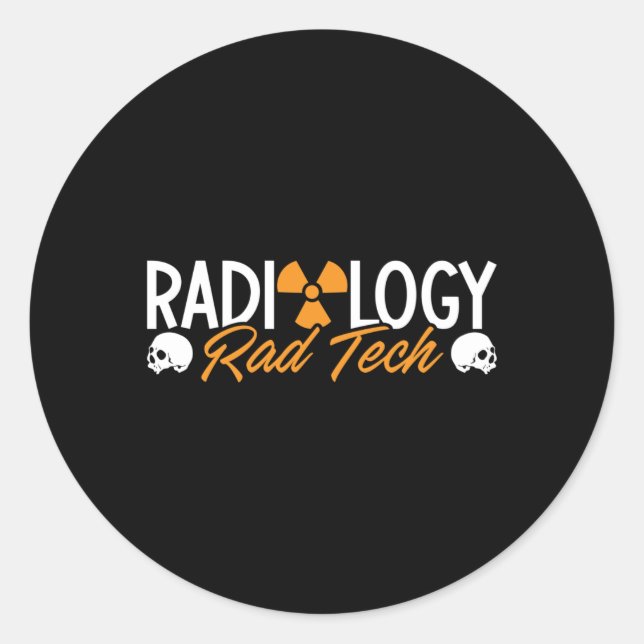 Pegatina Redonda Radiología Tecnóloga de Medicina Rad Tech Xray (Anverso)