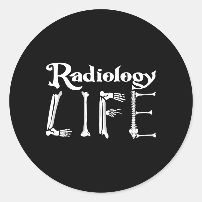 Pegatina Redonda Radiología Tecnológica Vida Radiológica Tecnológic (Anverso)