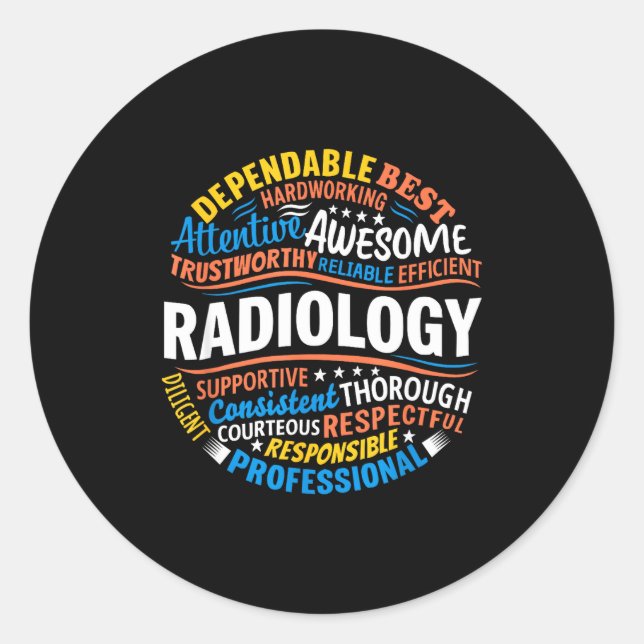 Pegatina Redonda Radiology Funny Rad Tech Week Appreciation Radiolo (Anverso)