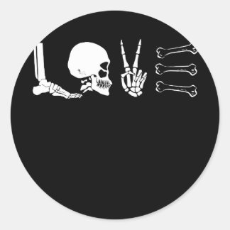 Pegatina Redonda Radiology Life Love Skeleton Bone Words