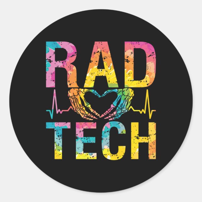 Pegatina Redonda Radiology Tech Rad Tech Medicine Technologist Xray (Anverso)