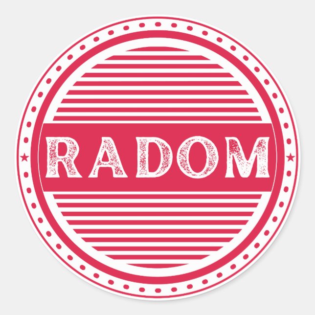 Pegatina Redonda Radom City Pride Emblem – Polish Identity (Anverso)