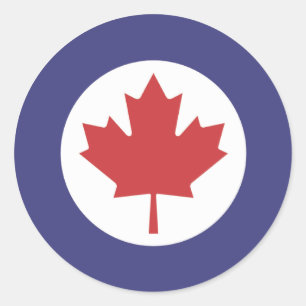 Pegatina Redonda RAF canadiense Maple Leaf Roundel