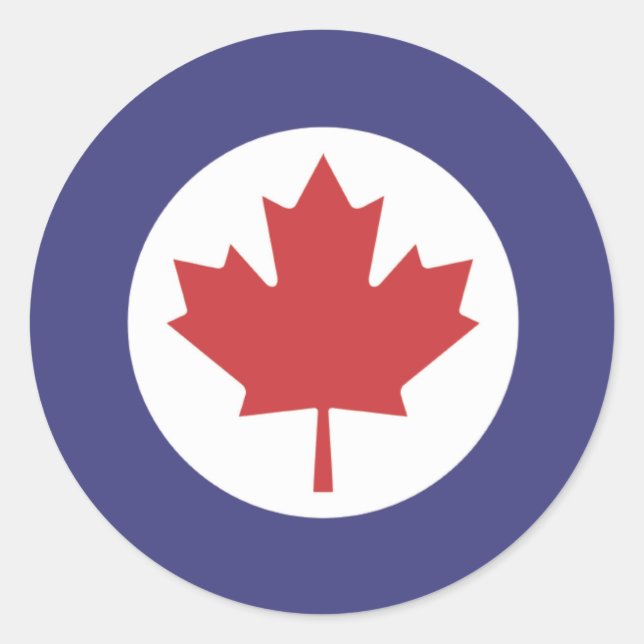 Pegatina Redonda RAF canadiense Maple Leaf Roundel (Anverso)