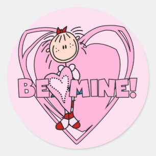 Pegatina Redonda Ragdoll Be Mine Valentine