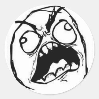 Pegatina Redonda Rage Face