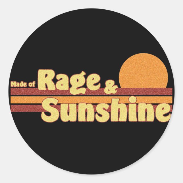 Pegatina Redonda Rage-n-Sunshine (Anverso)