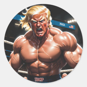 Pegatina Redonda Raging Donny T (MMA/Wrestling MAGA Superstar)
