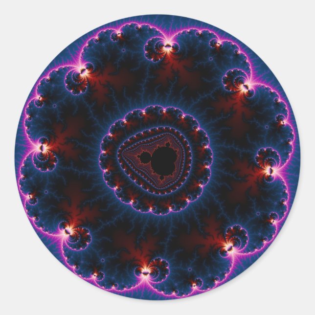 Pegatina Redonda Rai - Arte fractal (Anverso)