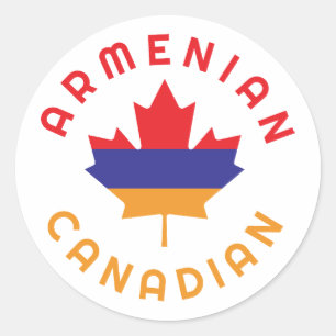 Pegatina Redonda Raíces armenias canadienses