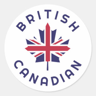 Pegatina Redonda Raíces británicas canadienses