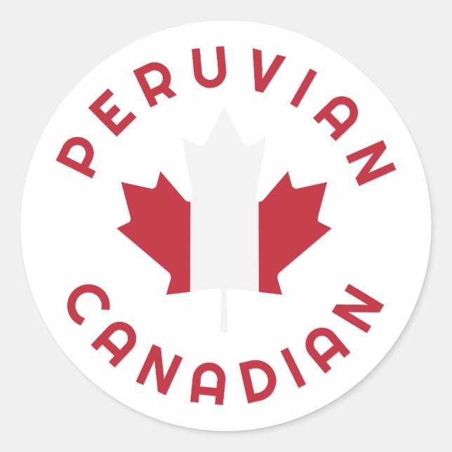 Pegatina Redonda Raíces canadienses peruanas (Anverso)