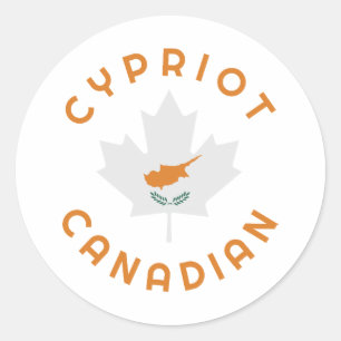 Pegatina Redonda Raíces chipriotas canadienses