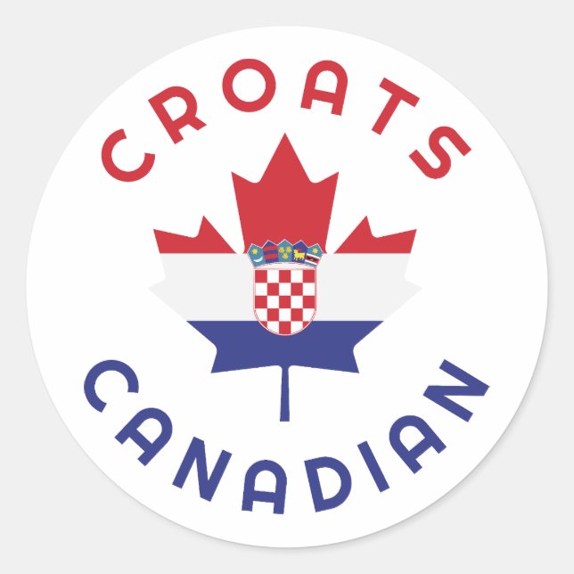 Pegatina Redonda Raíces croatas de Canadá (Anverso)