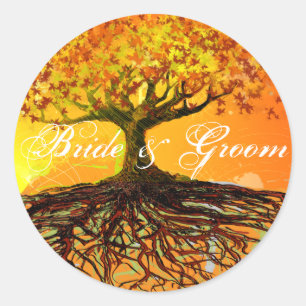 Pegatina Redonda Raíces de amor