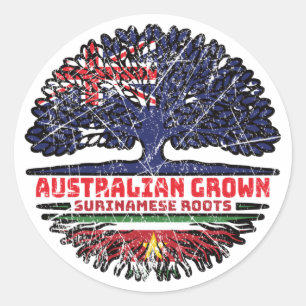 Pegatina Redonda Raíces de árboles australianos surinameses
