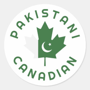 Pegatina Redonda Raíces de Canadá en Pakistán
