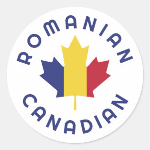 Pegatina Redonda Raíces de Rumania en Canadá