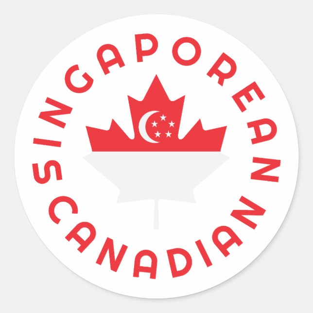 Pegatina Redonda Raíces de Singapur en Canadá (Anverso)