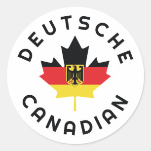 Pegatina Redonda Raíces Deutsche de Canadá