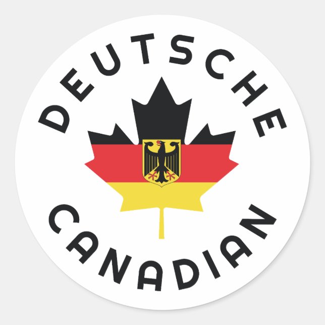 Pegatina Redonda Raíces Deutsche de Canadá (Anverso)