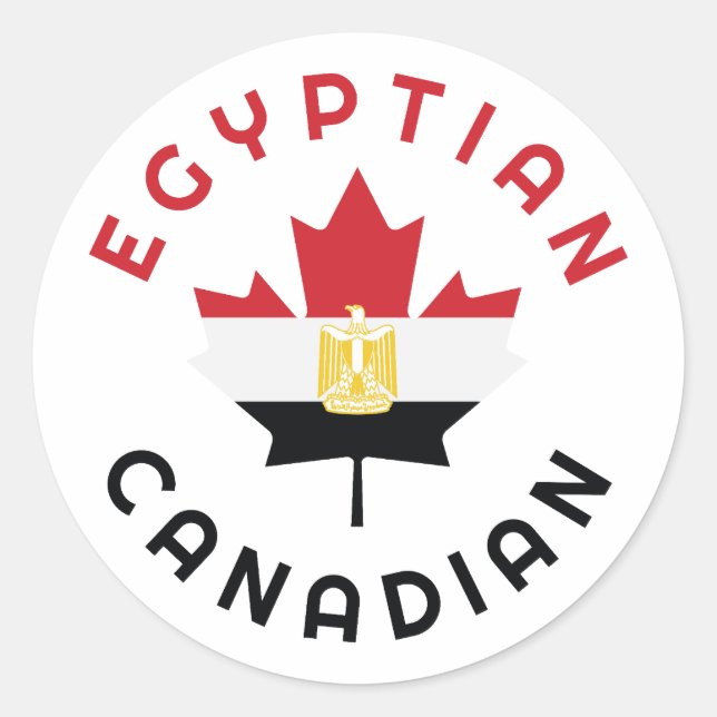 Pegatina Redonda Raíces egipcias canadienses (Anverso)