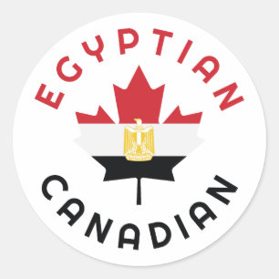 Pegatina Redonda Raíces egipcias canadienses