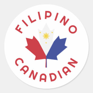 Pegatina Redonda Raíces filipinas de Canadá