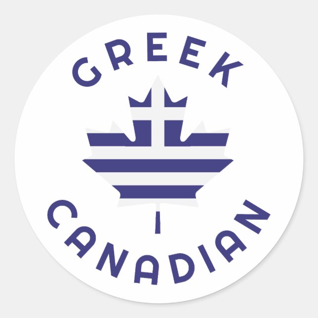 Pegatina Redonda Raíces griegas canadienses (Anverso)