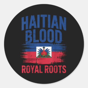 Pegatina Redonda Raíces Haitianas Día de la Bandera de Haití