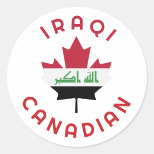 Pegatina Redonda Raíces iraquíes canadienses