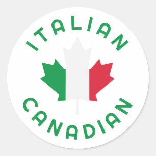 Pegatina Redonda Raíces italianas canadienses