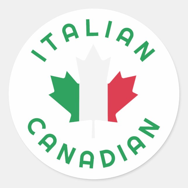 Pegatina Redonda Raíces italianas canadienses (Anverso)