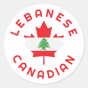 Pegatina Redonda Raíces libanesas canadienses
