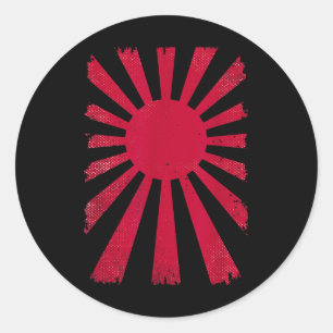 Pegatina Redonda Raíces nacionales Imperial Japón Hombres mujeres s