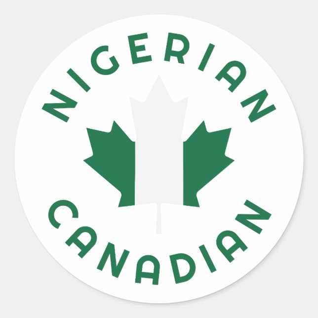 Pegatina Redonda Raíces nigerianas canadienses (Anverso)