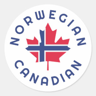Pegatina Redonda Raíces noruegas de Canadá