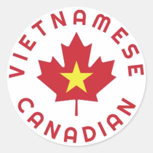 Pegatina Redonda Raíces vietnamitas canadienses