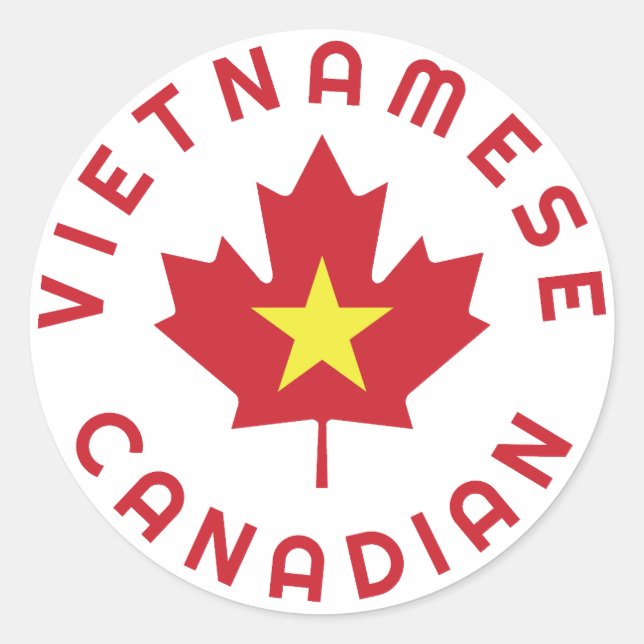 Pegatina Redonda Raíces vietnamitas canadienses (Anverso)
