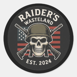Pegatina Redonda Raider’s Wasteland Official Logo Sticker