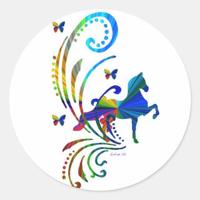 Pegatina Redonda Rainbow ASB (Anverso)