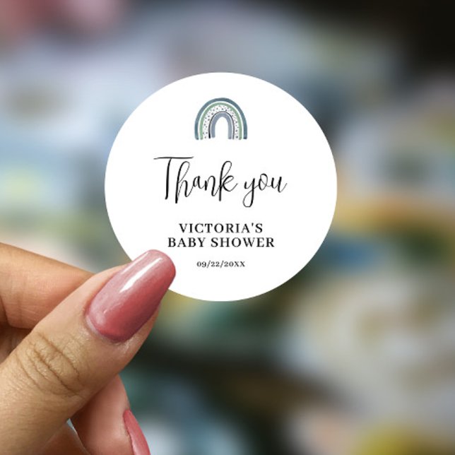 Pegatina Redonda Rainbow Boy Baby Shower (Subido por el creador)