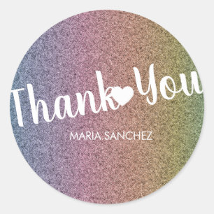 Pegatina Redonda Rainbow Faux Purpurina Pattern Nail Hair Business