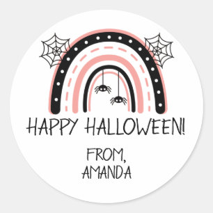 Pegatina Redonda Rainbow Happy Halloween