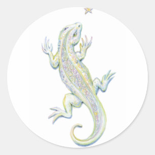 Pegatina Redonda Rainbow Lizard