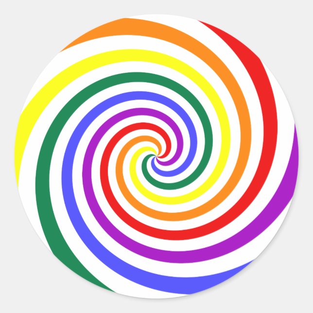 Pegatina Redonda Rainbow Lollipop (Anverso)